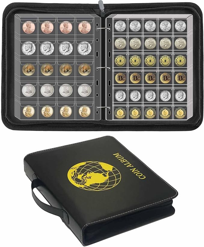 400 Pockets Coin Collection Album Book Holder by Xxmbbjy