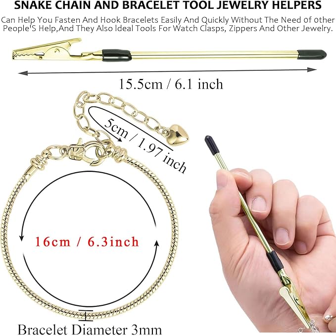 20 Pieces Snake Chain Charm Bracelet Chain - Image 2