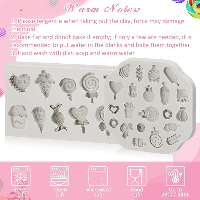 2 Pcs Sweets Polymer Clay Molds - Image 6