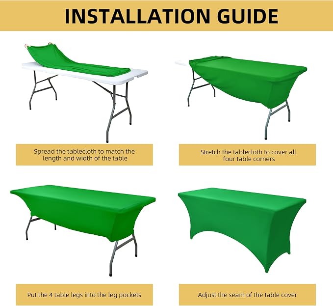 2-Pack 6ft Spandex Table Covers - Image 5