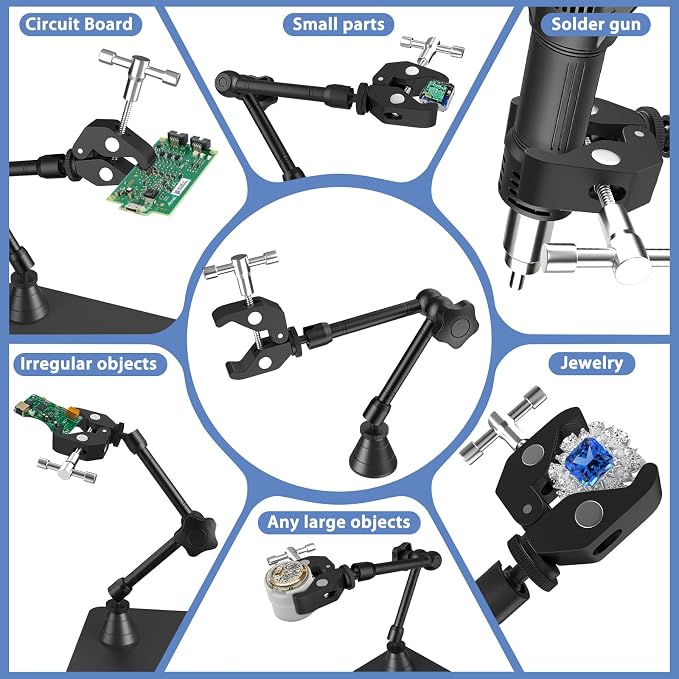 Drdefi Magnetic Helping Hands Soldering Station 12X Magnifying Lamp Third Hand - Image 4