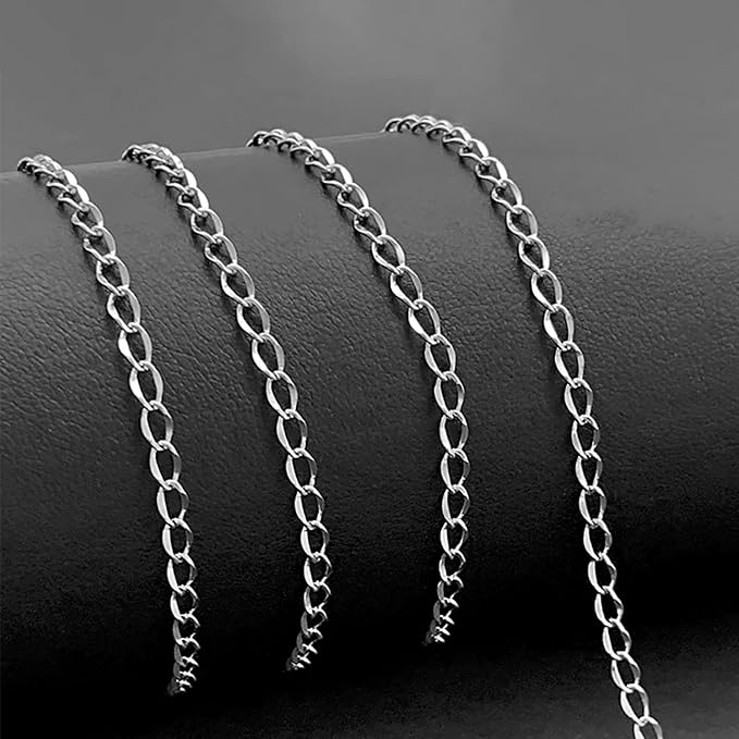 Jishi 33ft Twisted Cable Chain 2mm Silver Stainless Steel Link Chain, Jewelry - Image 5