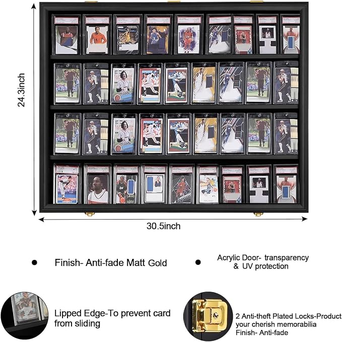 VERANI 36 Baseball Card Display Case, Graded Sports Card Display Frame - Image 4
