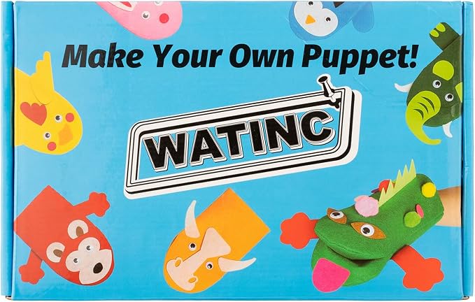 WATINC 6Pcs Hand Puppet Making Kit, Art Craft Felt Sock Puppet Toys, Creative - Image 6