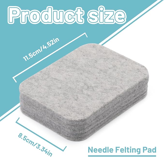Mayboos Needle Felting Pad, 4.52"x3.34" Natural Wool Needled Felting Mat - Image 2
