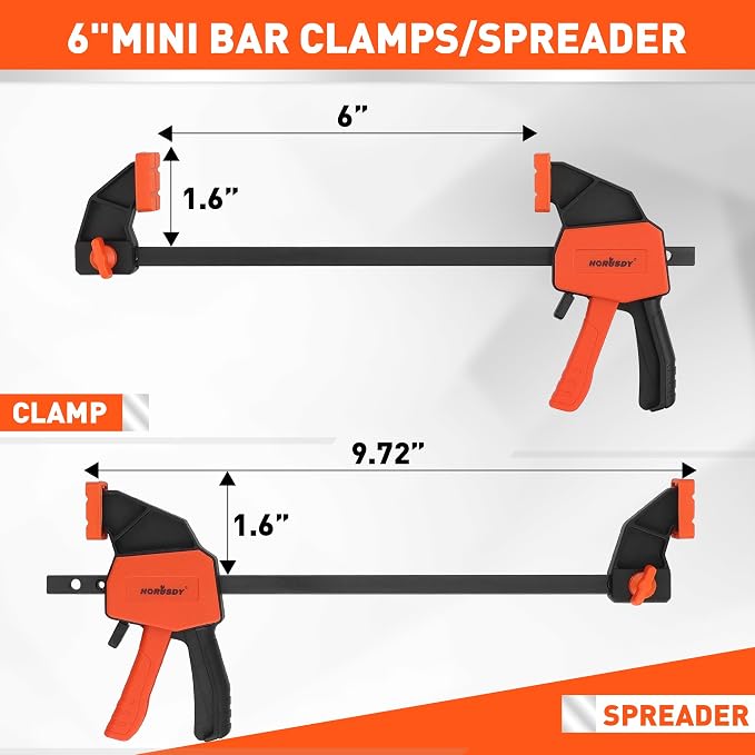 HORUSDY 6" Mini Bar Clamps for Woodworking - Image 3