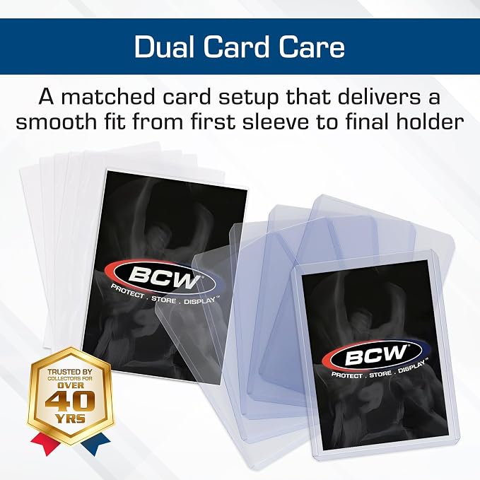 BCW 50-Count Topload Card Holders & 100-Count Trading Card Sleeves | Protects - Image 2