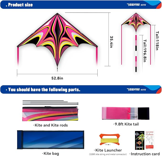 Kite, Large Delta Kites for Kids and Adults, Durable Multifunctional Beach Kite - Image 5
