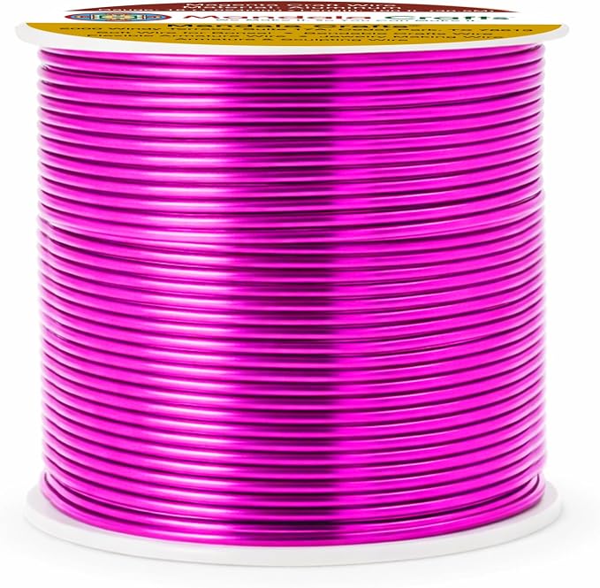 Mandala Crafts 18 Gauge Magenta Anodized Aluminum Craft Wire, 100 FT | Colored - Image 2