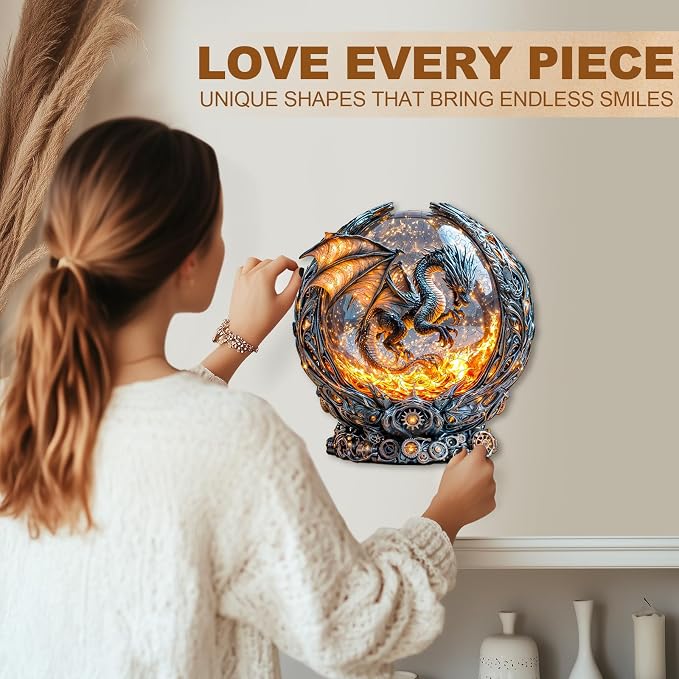 Magic Ball Fire Dragon Puzzles Adults Gifts Wooden 180 Pieces 11.4 * 10.5in - Image 6