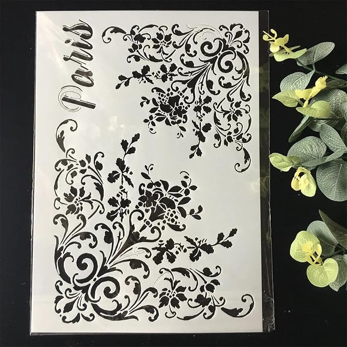 TIAMECH A4 Reusable Flower Edge Frame Stencil - Image 7