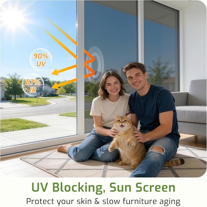 LUTE One Way Window Privacy Film, Window Tint, 17.5" x 157.4" | Sun Blocking UV - Image 2
