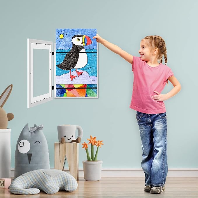 Kids Art Frames, 10x12.5 Front Opening Kids Artwork Frames Changeable, Holds 50 - Image 7