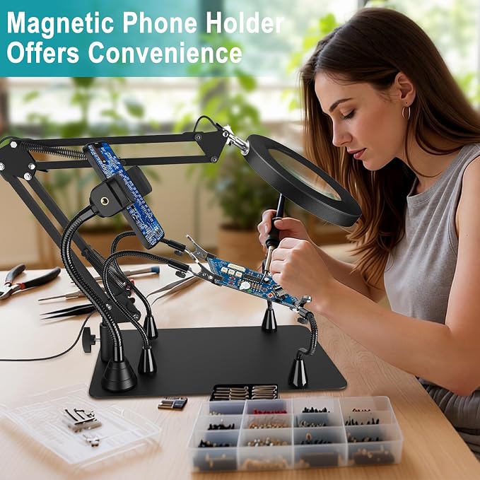 Helping Hands Soldering Station, 12X Magnifying Glass - Image 3