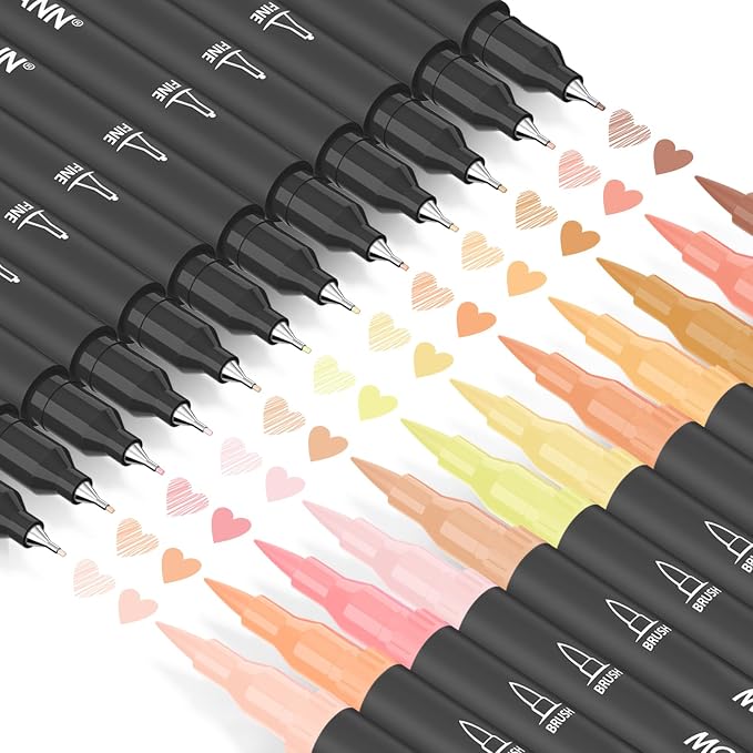 Skin Tone Markers, 12 Pack Dual Brush Pens - Image 4