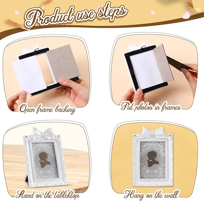Vicenpal 3 Pcs Tiny Picture Ornate Frames 2.5 x 3.5 Inch Small Vintage Oval - Image 5