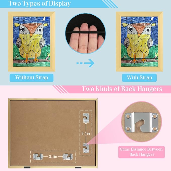 Kids Art Frames, 8.5x11 Front Opening Kids Artwork Frames Changeable, Holds 50 - Image 4