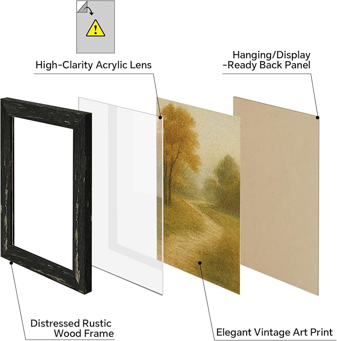 puthiac 5x7 Rustic Farmhouse Picture Frame, Swamp Black, 1 Pack | Distressed - Image 2