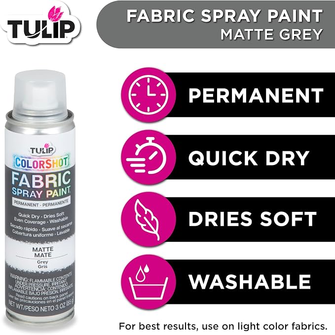Tulip ColorShot Instant Fabric Spray Paint, Permanent Color Spray-On Fabric - Image 2