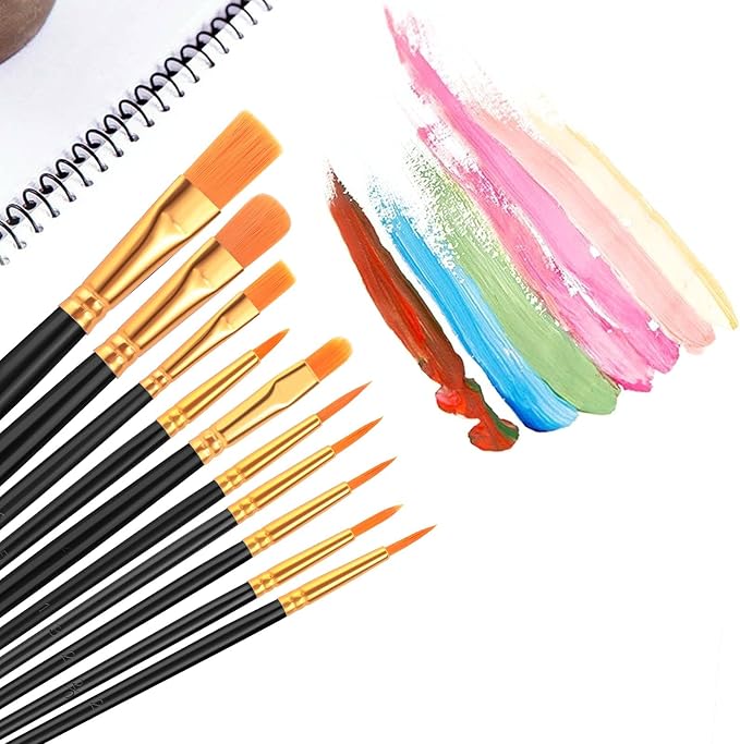 AROIC Paint Brush Set, 10 Pack 100 Pcs Acrylic Paint Brushes Artist Paint - Image 6