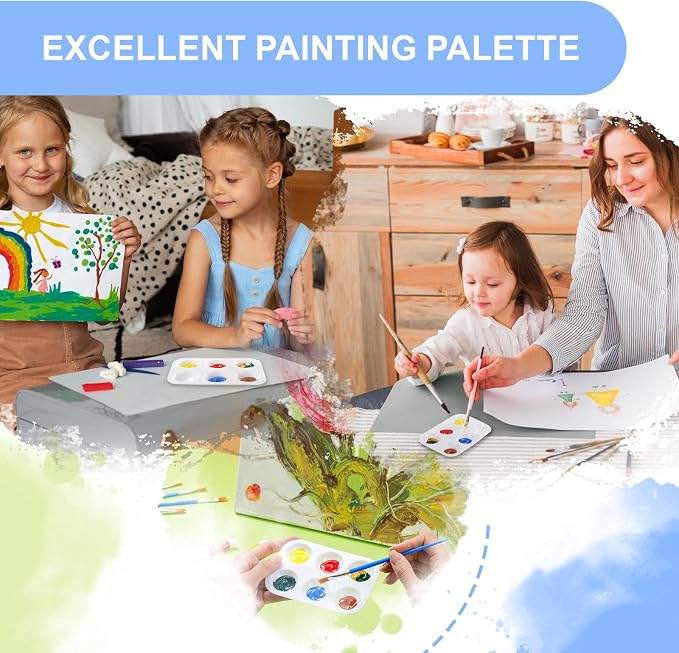 32 PCS Paint Tray Palette, 6 Well Rectangular Paint Watercolor Palette - Image 5