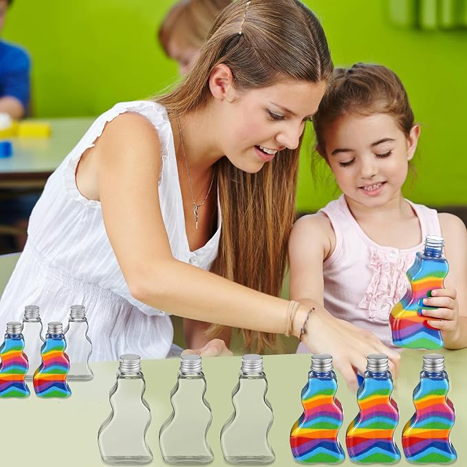 Nuenen 200 Pcs Sand Art Bottles Bulk Wave Shaped Plastic Container - Image 6
