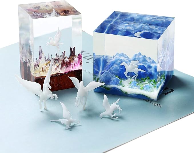 Woohome 14 PCS 3D Resin Mould Filler Mini Horse Paper Crane Paper Airplane - Image 3