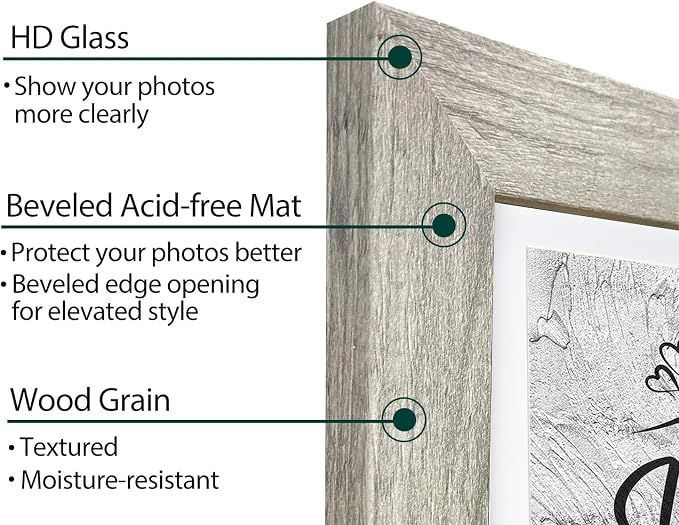 Califortree Grey Wooden 11x14 Picture Frame Set of 2 - Image 2