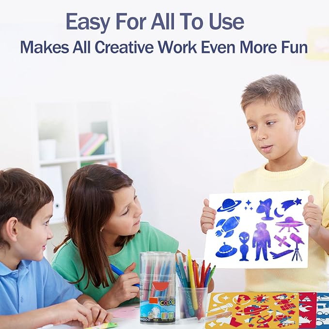 30 Pieces Drawing Stencils Set for Kids, Plastic Drawing Painting Stencil - Image 4