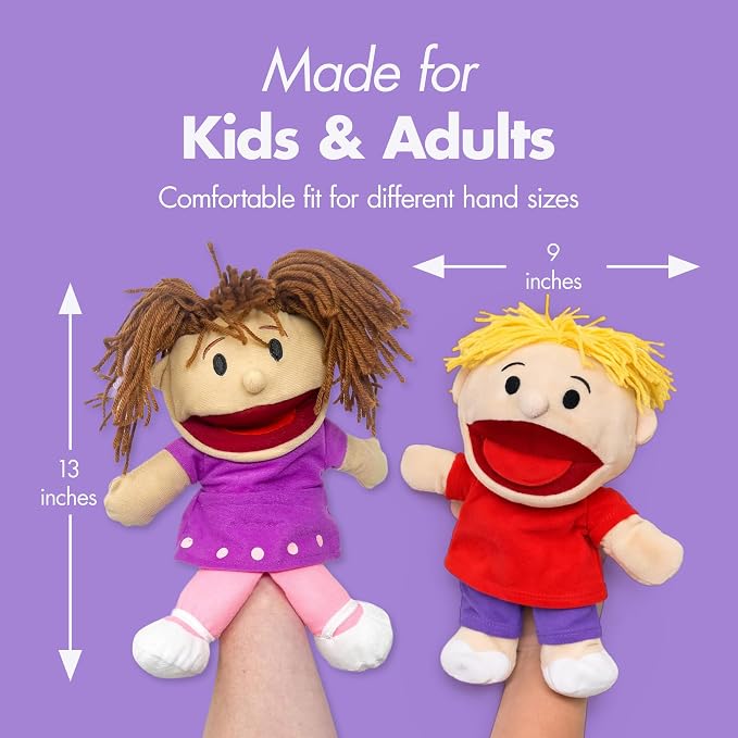 Podzly Hand Puppets for Kids 8 Pack – Plush Multicultural Puppets - Image 3