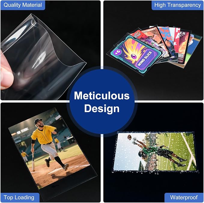 200 Pcs Soft Trading Card Sleeves, Top Loading Penny Card Sleeves - Image 5