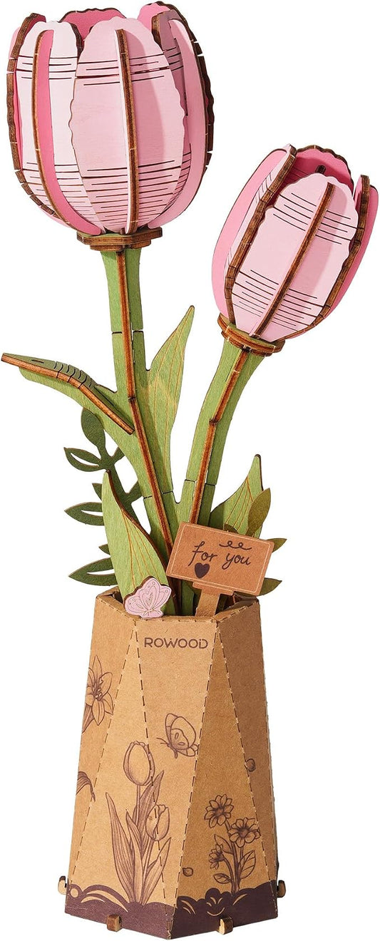 rowood Wooden Flower, 3D Puzzles by RowoodAssembleArtDecorateLife