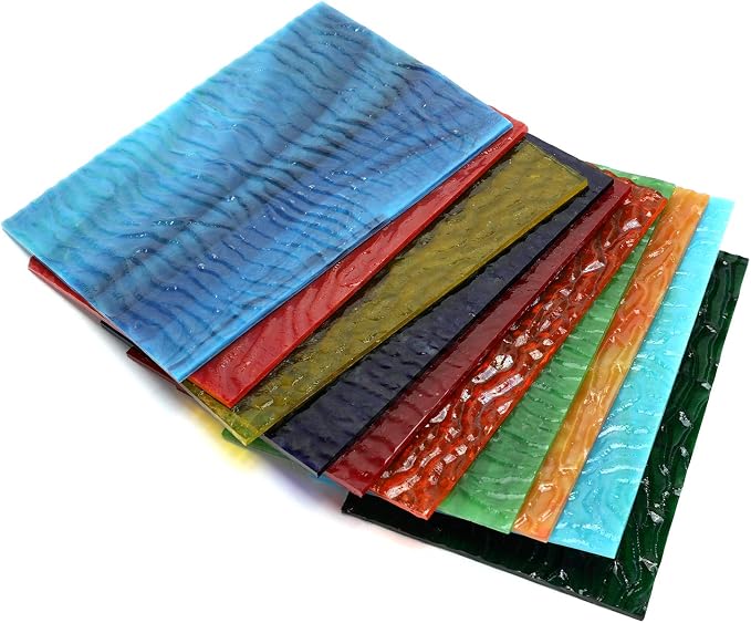 Lanyani Variety Textured Stained Glass Sheets Pack, 4 x 6 inch Large Cathedral - Image 4