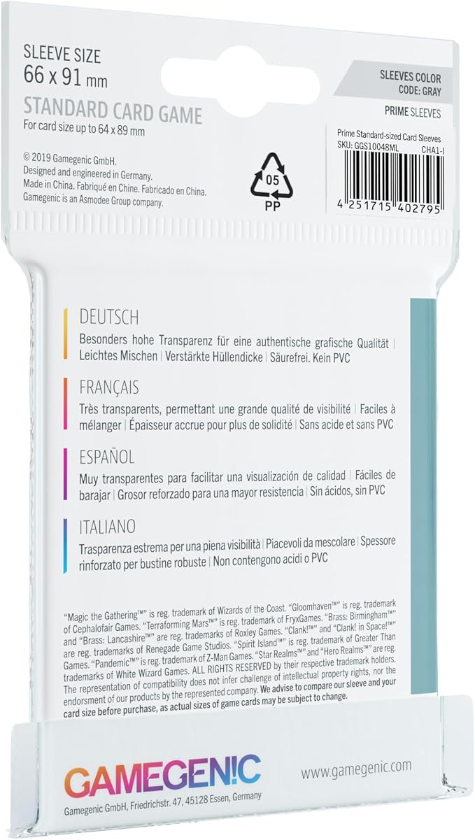 Prime Board Game Sleeves | Pack of 50 Extra-Clear Sleeves | 66 by 91 mm Card - Image 2