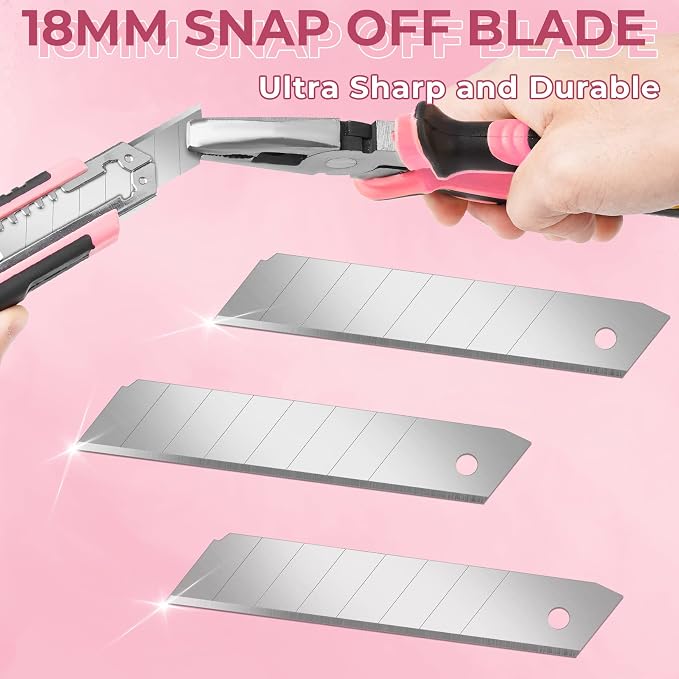 3-Pack Box Cutter, 18mm Wide Blade Utility Knife Retractable, Exacto Knife - Image 4