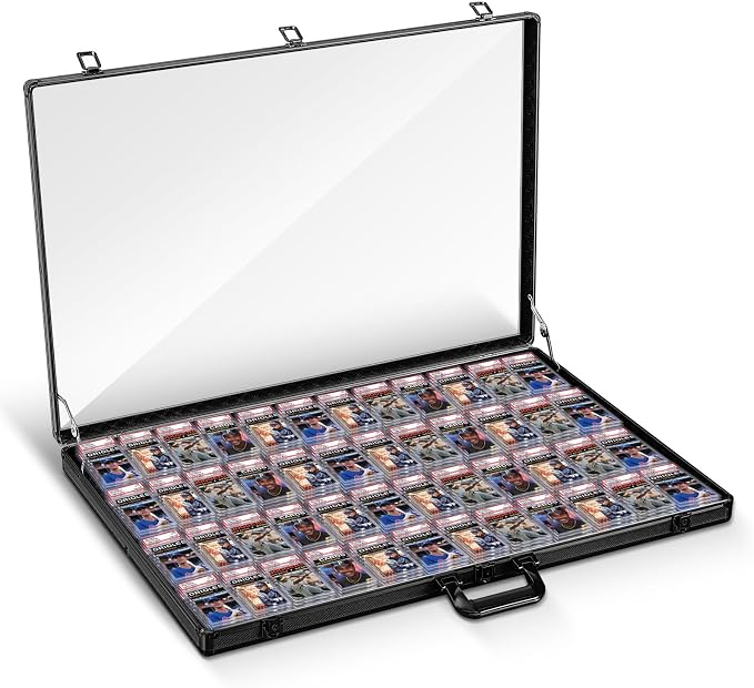 Trade Show Display Case Table Top Portable Aluminum Sports Card Display Case by Memorywuu