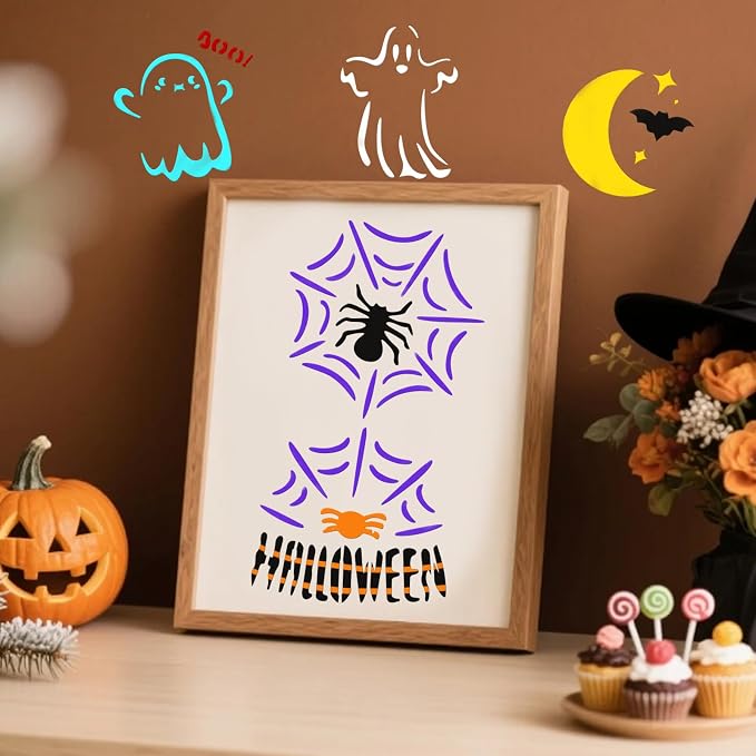 72 PCS 3x3 Inch Halloween Stencils - Image 5