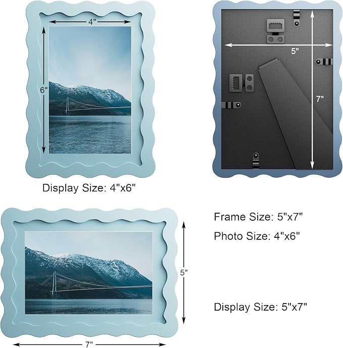 5x7 Wavy Picture Frame With Mat - Image 3
