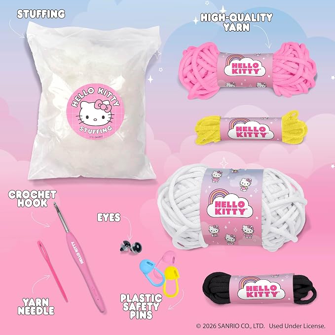 Hello Kitty® and Friends Crochet Kit – Hello Kitty® Bag Charm, Sanrio Crochet - Image 4