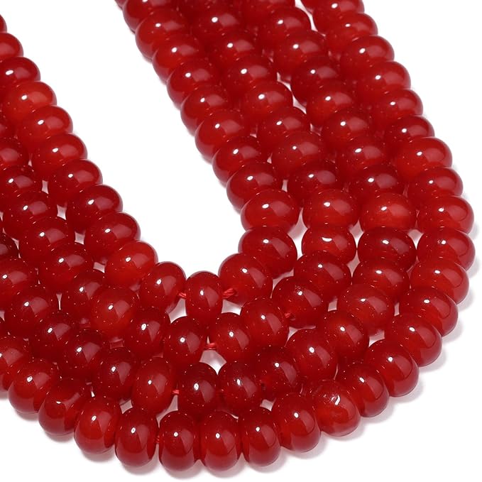 Songxi 5x8mm Natural Orange Red Chalcedony Stone Rondelle Beads, Gemstone - Image 7