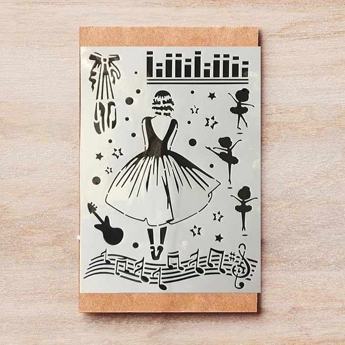 TIAMECH A4 Reusable Dress Girl Stencil - Image 6