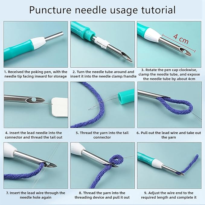 Punch Needle kit for Beginners, Flower-Crowned Pig Pattern, Punch Stitching kit - Image 3