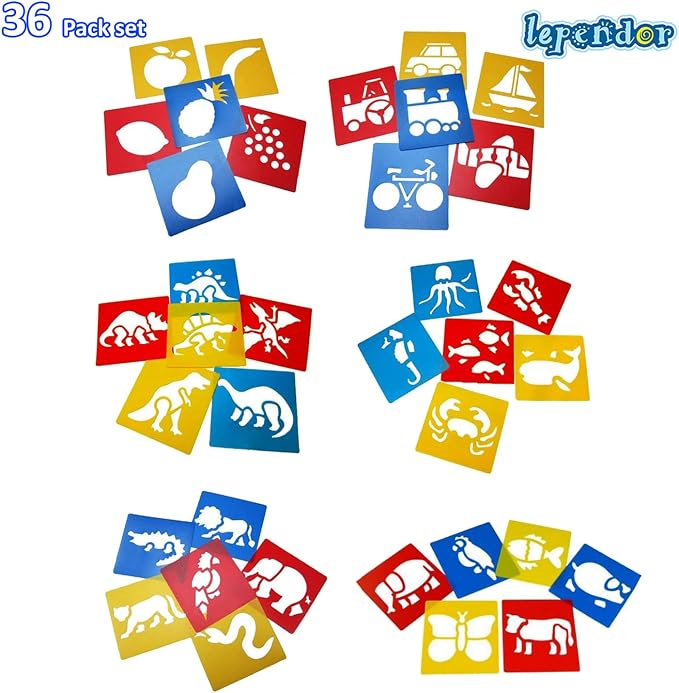 Lependor 36 Pieces Plastic Drawing Painting Stencil Templates - Image 7