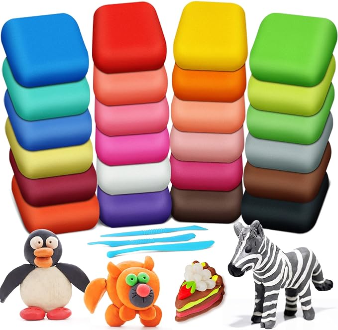 Air Dry Clay, 24 Colors Modeling Magic Clay by ESSENSON