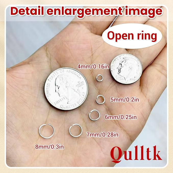4600 Pcs Jump Rings for Jewelry Making Kit Gold & Silver, Open Rings - Image 4