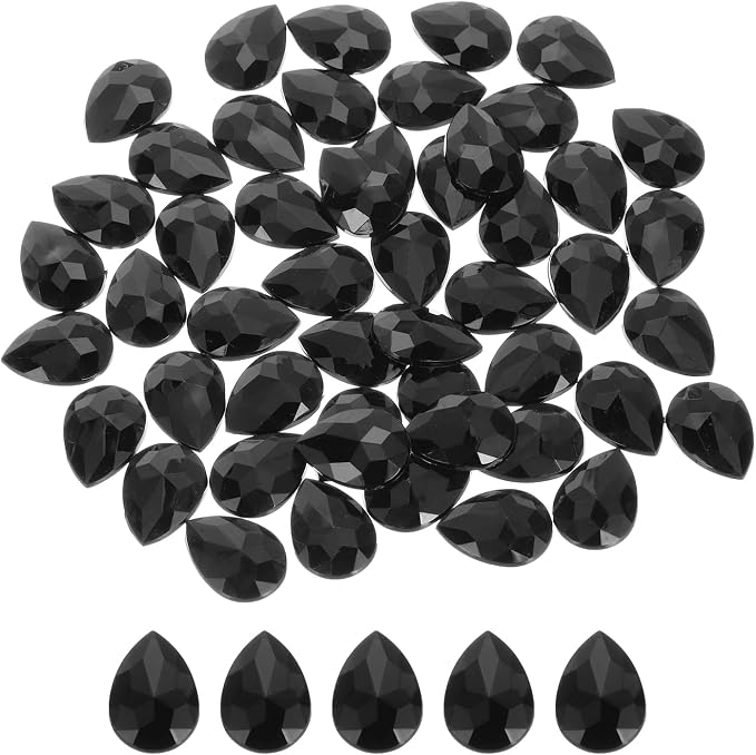 MECCANIXITY 50PCS Flat Back Acrylic Teardrop Gems 13x18mm Artificial Rhinestones by MECCANIXITY