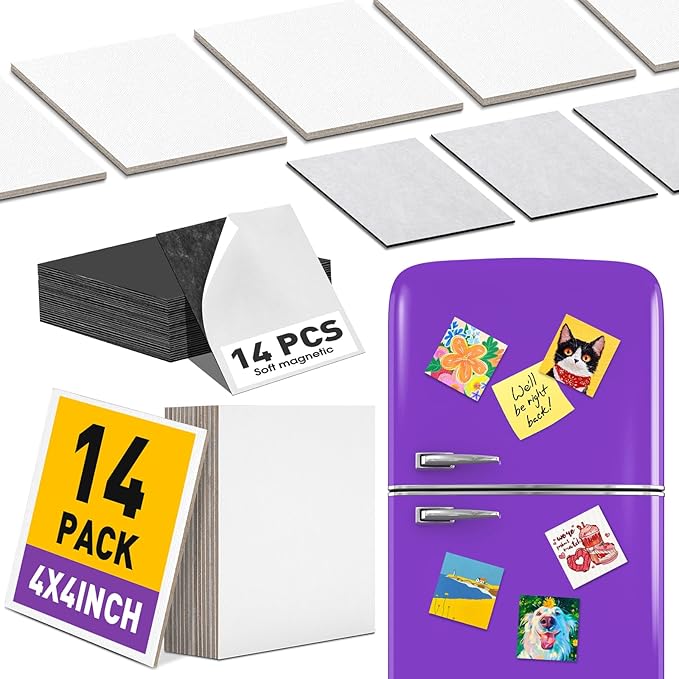ESRICH 14 Pack 4x4IN Mini Magnetic Canvas Panels, Small Canvases by ESRICH