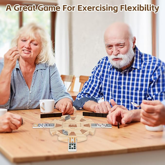 Mexican Train Dominoes Wooden Hub- Premium Pine - Image 5