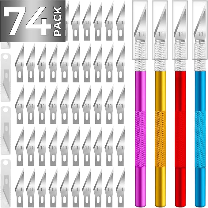 JTIEO 74 Pack Hobby Knife Exacto Knife by JTIEO