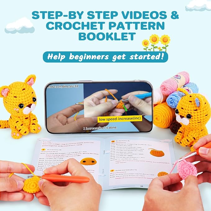 Crochetta Crochet Kit for Beginners, Crochet Starter Kit w Step-by-Step Video - Image 2